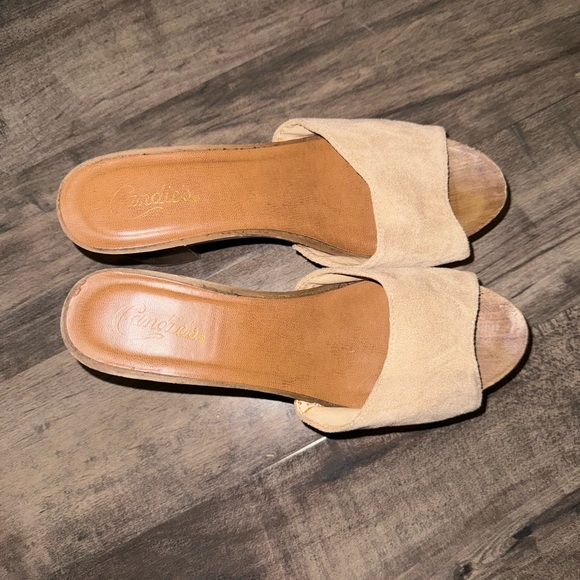 Candies Y2K Tan Brown Wooden Heels - Picture 2 of 6